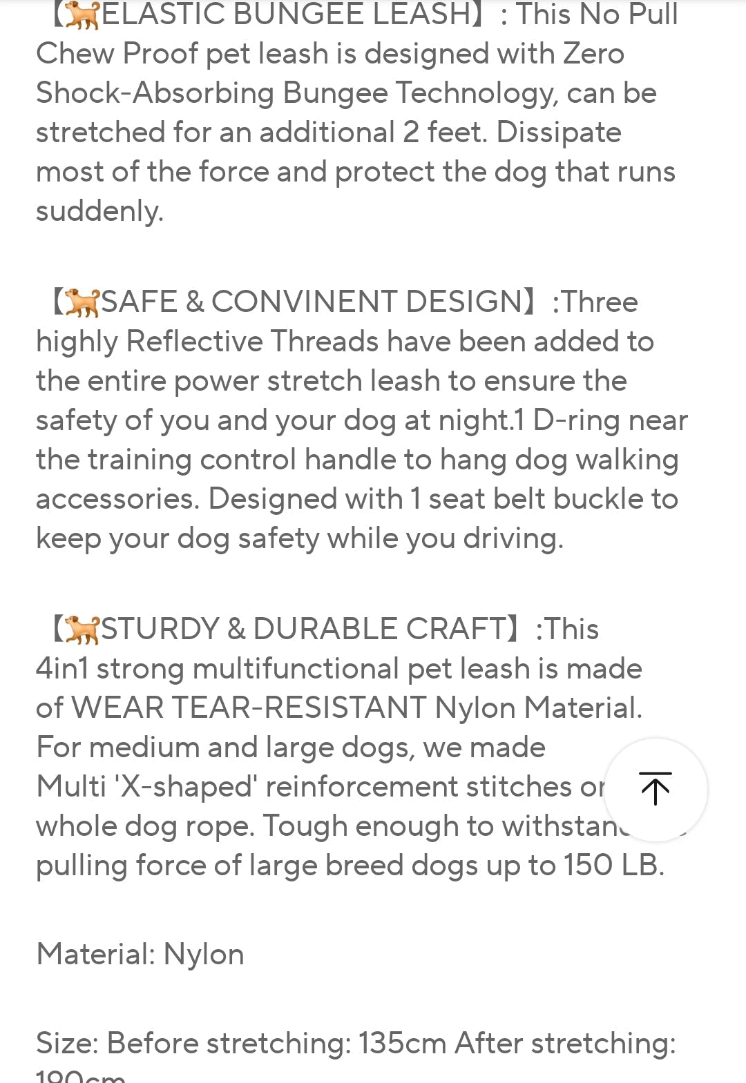 Heavy duty tactical bungee leash shock absorbing reflective, no pull.